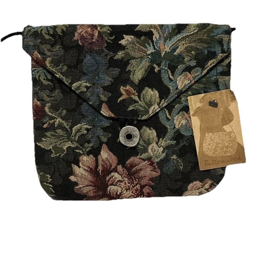 NWT Vintage Buttonwood Envelope Tapestry Crossbody Pouch Purse 7.5x8.5